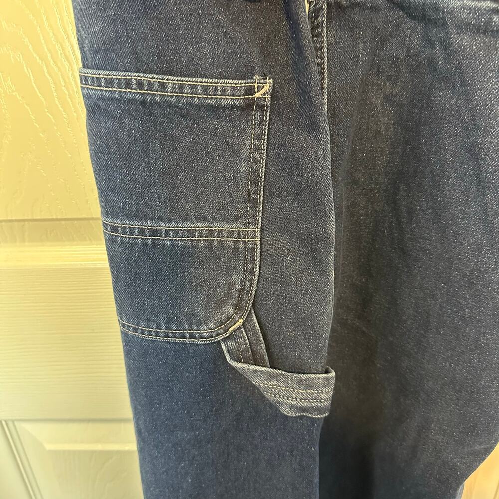 Carhartt NWT Loose Fit Denim Rib Overalls Size 38x34 Workwear Farm Chore Pockets - Picture 7 of 16